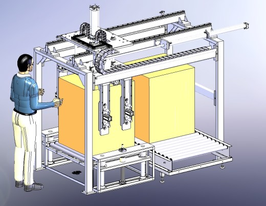 三轴龙门移载机3d图纸电动升降移载滚筒平台3D图缩略图